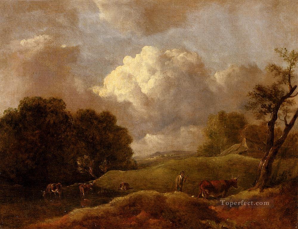 An Extensive Landscape With Cattle And A Drover Thomas Gainsborough Oil Paintings